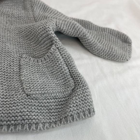 Baby Gap Button Down Sweater with Hood Ears Gray Size 0-3 Months - Picture 7 of 7
